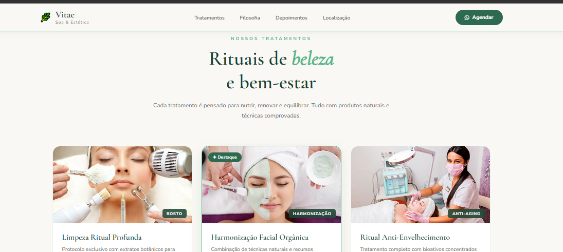 Vitae Arte & Estética — site criado pela DevGentil