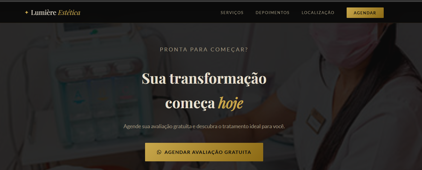 Lumière Estética — site criado pela DevGentil