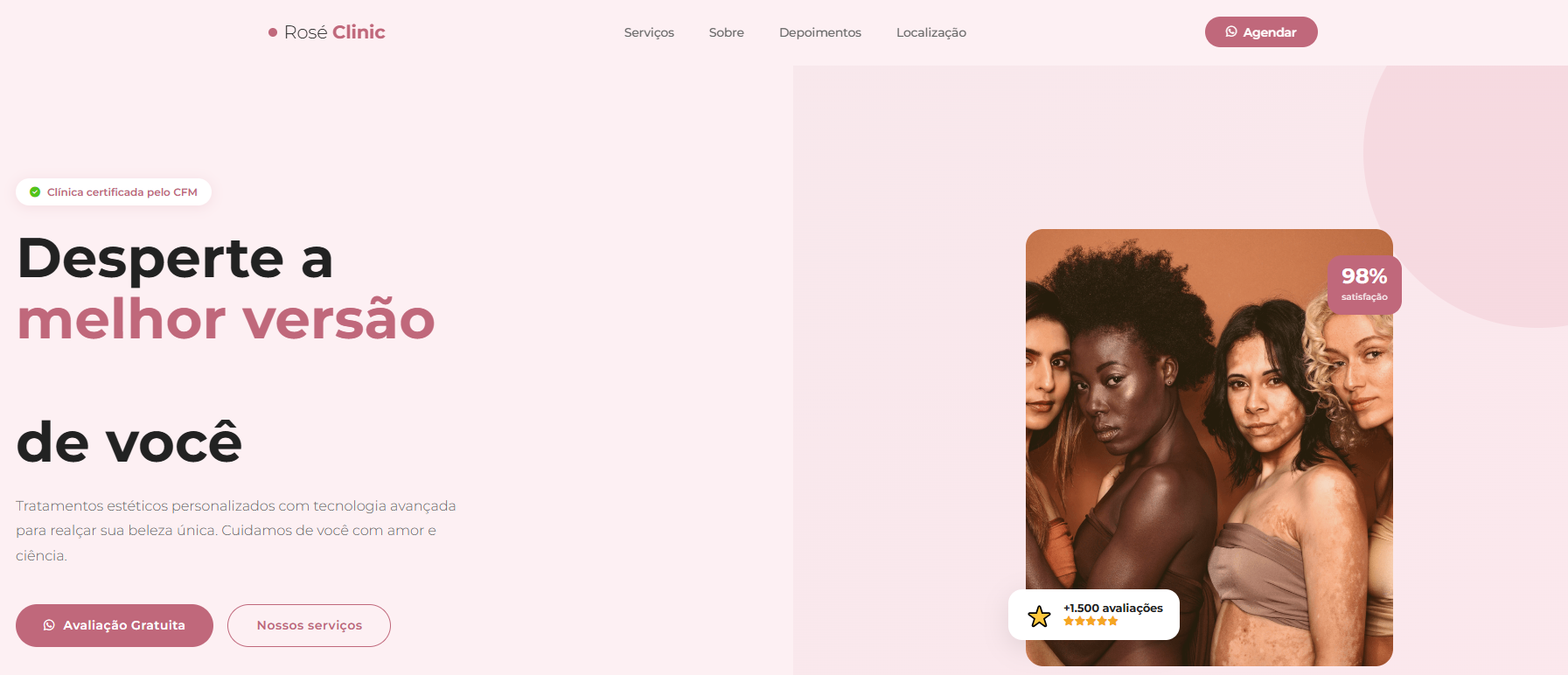 Rose Clinic — site criado pela DevGentil