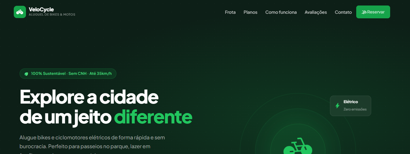 Velocycle — site criado pela DevGentil